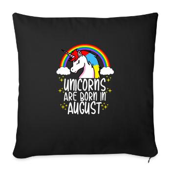 Les licornes naissent en août - Housse de coussin décorative 45 x 45 cm - noir - Devant