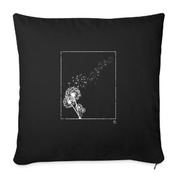 Minimal Dandelion gift - Sofa pillowcase 17,3'' x 17,3'' (45 x 45 cm) - black - Front