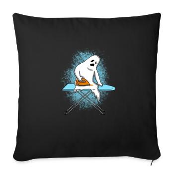 Fantôme repassant cadeau Halloween - Housse de coussin décorative 45 x 45 cm - noir - Devant