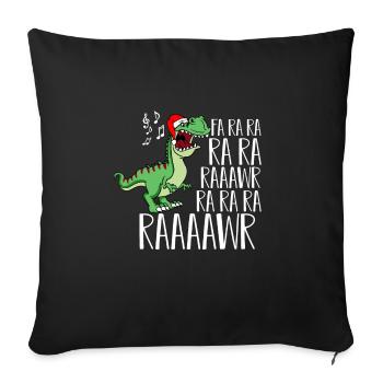 Dinosaure chantant cadeau de Noël - Housse de coussin décorative 45 x 45 cm - noir - Devant