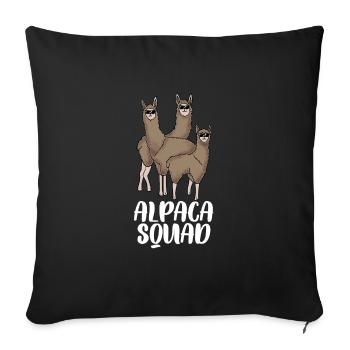Cadeau de l'équipe d'alpaga - Housse de coussin décorative 45 x 45 cm - noir - Devant