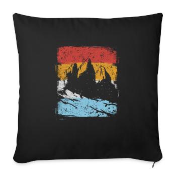 Cadeau Dolomites Vintage - Housse de coussin décorative 45 x 45 cm - noir - Devant