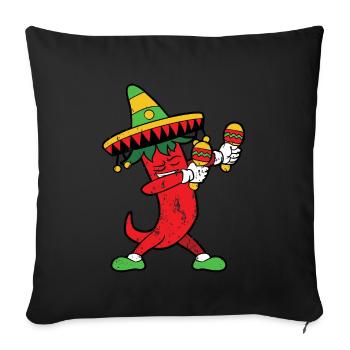Retro Vintage Grunge Style Dabbing Dab Chili - Sofa pillowcase 17,3'' x 17,3'' (45 x 45 cm) - black - Front