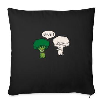 cadeau de brocoli et de chou-fleur - Housse de coussin décorative 45 x 45 cm - noir - Devant