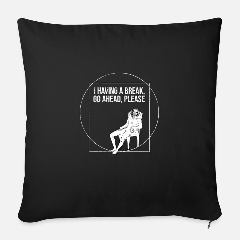 Sitzendes Geschenk des lustigen vitruvian Mannes - Sofakissenbezug 45 x 45 cm - Schwarz