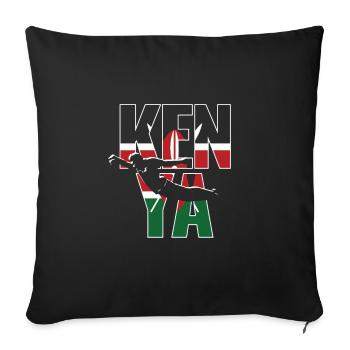 Kit de ventilateurs Kenya Rugby 2019 pour les supporters kényans, - Housse de coussin décorative 45 x 45 cm - noir - Devant
