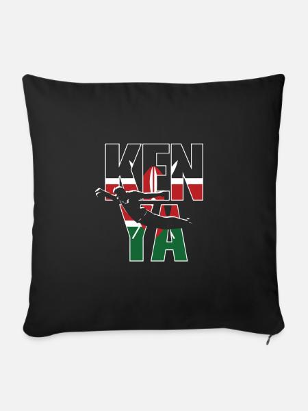 Kenia Rugby 2019 Fans Kit für kenianische Fans, - Sofakissenbezug 45 x 45 cm - Schwarz