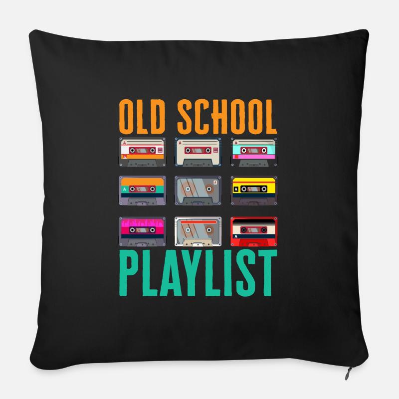 Old School Playlist - Sofakissenbezug 45 x 45 cm - Schwarz
