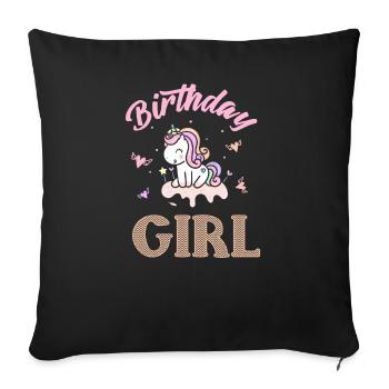 Birthday Girl Birthday Girl Birthday Party - Sofa pillowcase 17,3'' x 17,3'' (45 x 45 cm) - black - Front