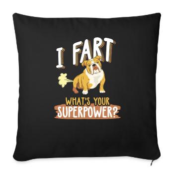 Bulldog French Bulldog propriétaire de chien - Housse de coussin décorative 45 x 45 cm - noir - Devant