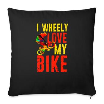 Bicycle cycling bike road bike mountain bike bike - Sofa pillowcase 17,3'' x 17,3'' (45 x 45 cm) - black - Front