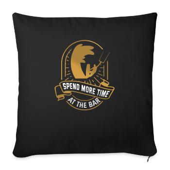 Cadeau de kitesurf kitesurf kitesurf - Housse de coussin décorative 45 x 45 cm - noir - Devant