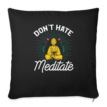Méditation Yoga Spirituel Méditation Namaste - Housse de coussin décorative 45 x 45 cm - noir - Devant