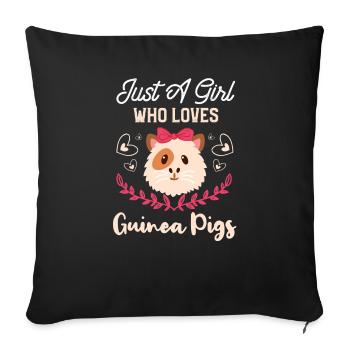Cochon d'Inde cobaye domestique rongeur - Housse de coussin décorative 45 x 45 cm - noir - Devant