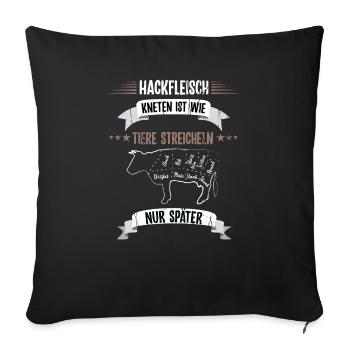 Metzger Fleischer Schlachter Fleischermeister - Sofakissenbezug 45 x 45 cm - Schwarz - Vorne