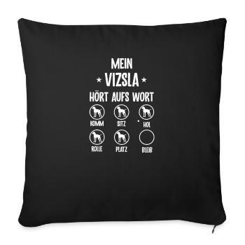 Magyar Vizsla Drahthaar Hundebesitzer Geschenk - Sofakissenbezug 45 x 45 cm - Schwarz - Vorne