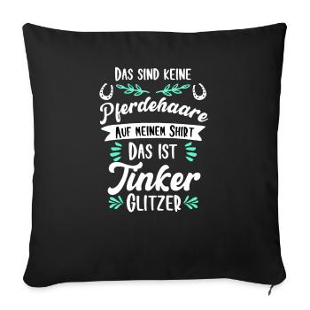 Lustiges Tinker Pferd Geschenk - Sofakissenbezug 45 x 45 cm - Schwarz - Vorne