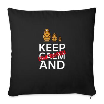 Restez calme et aimez la Russie - Housse de coussin décorative 45 x 45 cm - noir - Devant