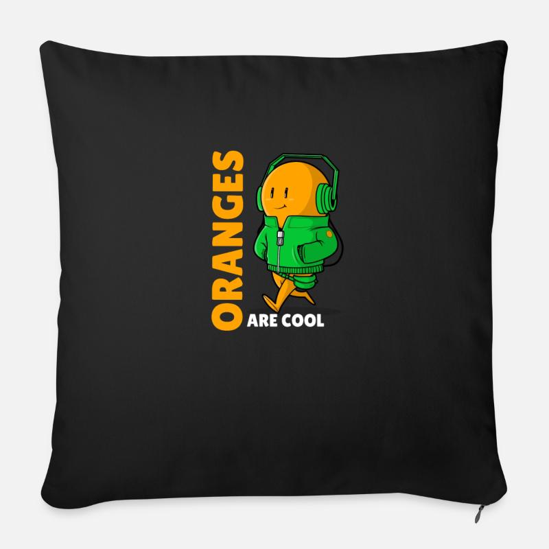 Les oranges sont une orange fraîche - Housse de coussin décorative 45 x 45 cm - noir