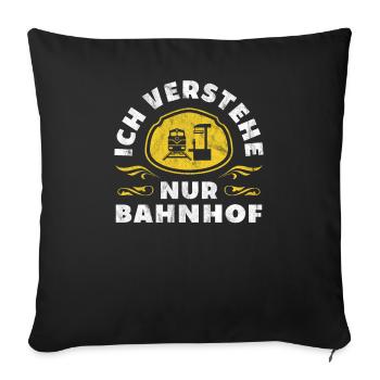 Lokomotivführer Eisenbahner Zugführer Lokführer - Sofakissenbezug 45 x 45 cm - Schwarz - Vorne
