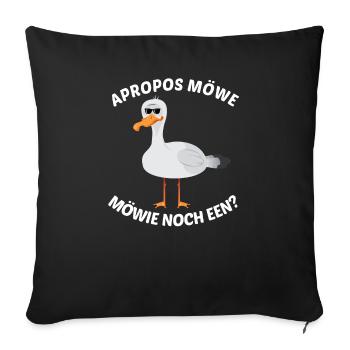 Drôles Proverbes Humour Norddeutsche mer du Nord Mouette - Housse de coussin décorative 45 x 45 cm - noir - Devant