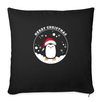 Merry Christmas Penguin in Snow Globe - Sofa pillowcase 17,3'' x 17,3'' (45 x 45 cm) - black - Front