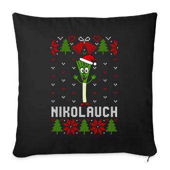 Ugly Christmas Nikolauch - Sofakissenbezug 45 x 45 cm - Schwarz - Vorne
