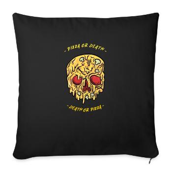 Pizza skull pizza salami - Sofa pillowcase 17,3'' x 17,3'' (45 x 45 cm) - black - Front