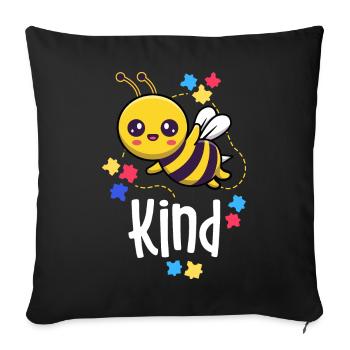 Les cadeaux de sensibilisation à l’autisme soyez des aspergers d’abeille aimable - Housse de coussin décorative 45 x 45 cm - noir - Devant