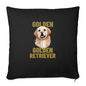 Golden Retriever cadeau de chien golden - Housse de coussin décorative 45 x 45 cm - noir - Devant