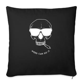 Tête de mort lunettes de soleil joint cadeau - Housse de coussin décorative 45 x 45 cm - noir - Devant