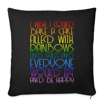Rainbows Rainbow Graphic - Sofa pillowcase 17,3'' x 17,3'' (45 x 45 cm) - black - Front