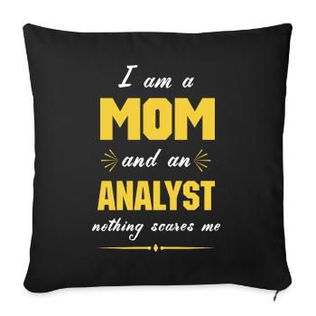Analyst Mom, Analyst Mum - Sofa pillowcase 17,3'' x 17,3'' (45 x 45 cm) - black - Front