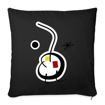 Abstract - Sofa pillowcase 17,3'' x 17,3'' (45 x 45 cm) - black - Front