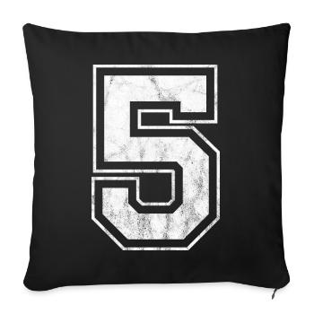 Number 5 - Sofa pillowcase 17,3'' x 17,3'' (45 x 45 cm) - black - Front