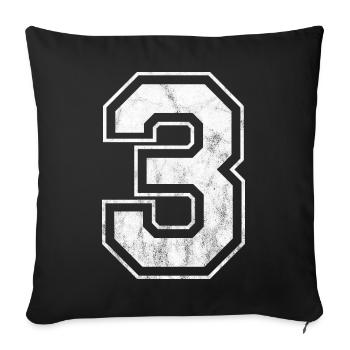 Number 3 - Sofa pillowcase 17,3'' x 17,3'' (45 x 45 cm) - black - Front