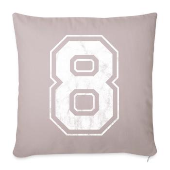 Nummer 8 - Sofakissenbezug 45 x 45 cm - helles Taupe - Vorne