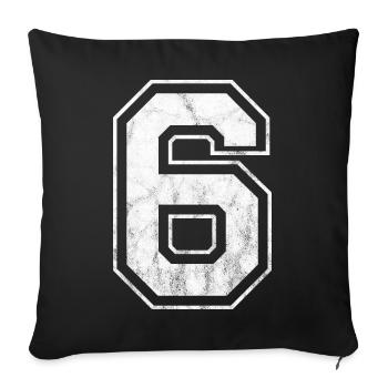 Number 6 - Sofa pillowcase 17,3'' x 17,3'' (45 x 45 cm) - black - Front