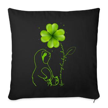 You Are My Lucky Charm Sloth Shamrock - Sofa pillowcase 17,3'' x 17,3'' (45 x 45 cm) - black - Front