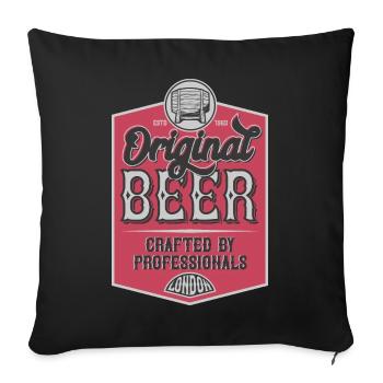 Bière - Housse de coussin décorative 45 x 45 cm - noir - Devant