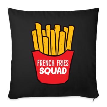 Pommes - Français Fries Squad - Housse de coussin décorative 45 x 45 cm - noir - Devant