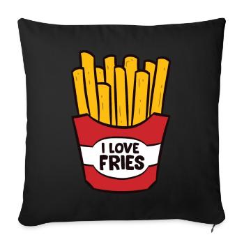 Fries - I LOVE FRIES - Housse de coussin décorative 45 x 45 cm - noir - Devant