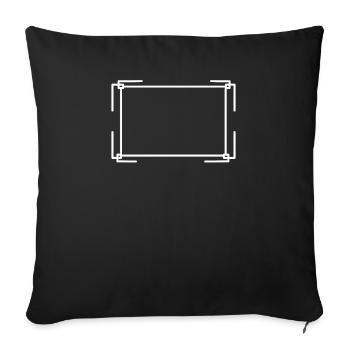 Rectangular frame in white basic text - Sofa pillowcase 17,3'' x 17,3'' (45 x 45 cm) - black - Front