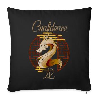 Chinese Zodiac Animals Astrology Geometric Dragn A - Sofa pillowcase 17,3'' x 17,3'' (45 x 45 cm) - black - Front
