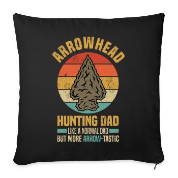 Collecting arrowheads | Arrowhead Hobby Gifts - Sofa pillowcase 17,3'' x 17,3'' (45 x 45 cm) - black - Front