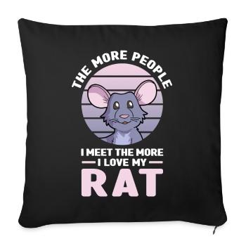 Rat - Sofa pillowcase 17,3'' x 17,3'' (45 x 45 cm) - black - Front