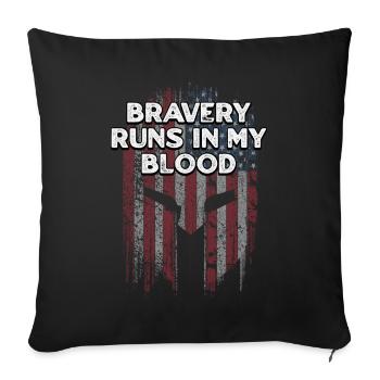 La bravoure coule dans mon sang Fier Américain confiant - Housse de coussin décorative 45 x 45 cm - noir - Devant