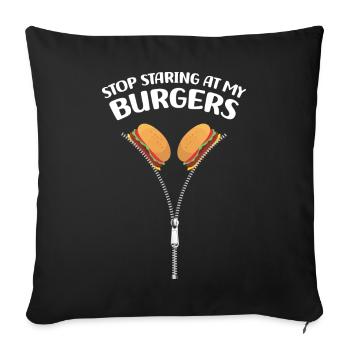Getankt mit Fleisch und Bier | Grillen Geschenke - Sofakissenbezug 45 x 45 cm - Schwarz - Vorne