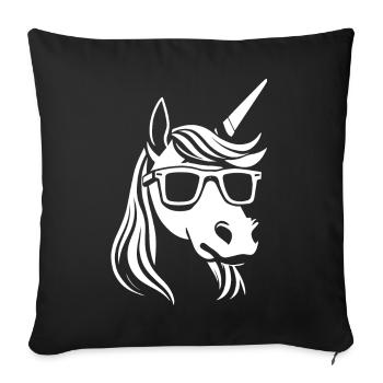 Lustige Katze mit Sonnenbrille Kätzchen Sonnenbrille Katzen - Sofakissenbezug 45 x 45 cm - Schwarz - Vorne