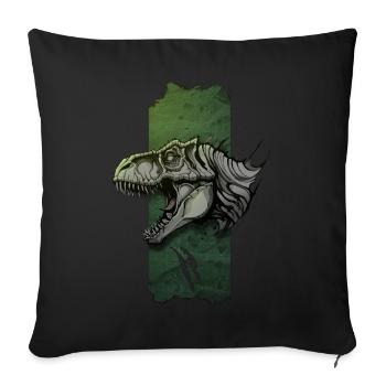 Tyran majestueux : Tyrannosaure épique - Housse de coussin décorative 45 x 45 cm - noir - Devant